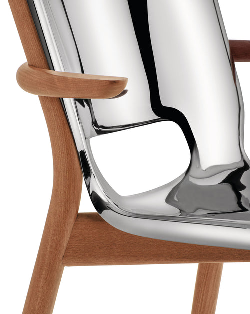 Poêle Collection mirror polished Monoshell chair with armrests Alessi 5