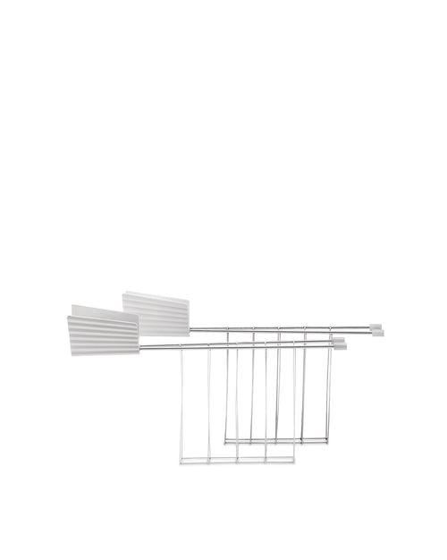 Plissé white Set of two toaster racks Alessi