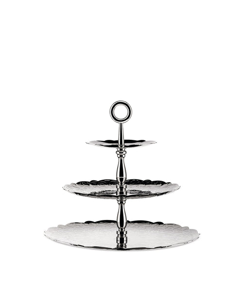 Dressed stainless steel Three-dish stand Alessi